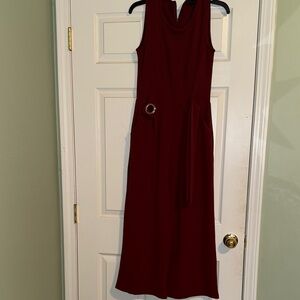 Elegant Burgundy Sleeveless jumpsuit